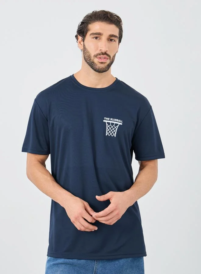 Styli Back Graphic Print Crew Neck Oversized T-Shirt